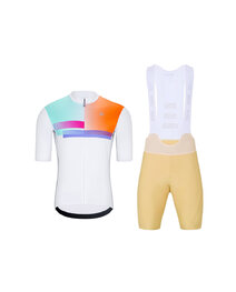 HOLOKOLO Rövid kerékpáros mez rövidnadrággal - SPECTRO - bézs/fehér